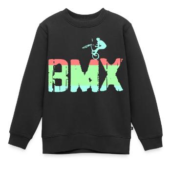 bmx - Sweat Premium enfant bio - noir - Devant - AI Model Kid Female (0cm)