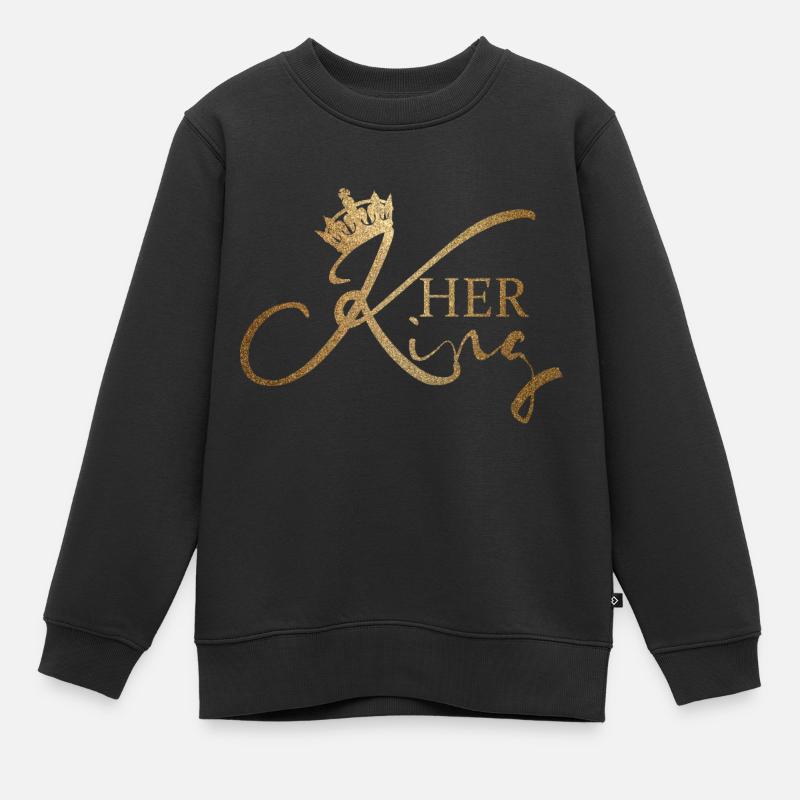 son roi - Sweat Premium enfant bio - noir