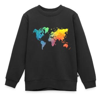 Farben der Weltkarten - Kinder Premium Organic Sweatshirt - Schwarz - Vorne - AI Model Kid Female (0cm)