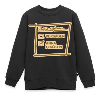 Anna - Kinder Premium Organic Sweatshirt - Schwarz - Vorne - AI Model Kid Female (0cm)