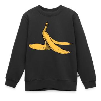 banana - Kids Premium Organic Sweatshirt - black - Front - AI Model Kid Female (0cm)