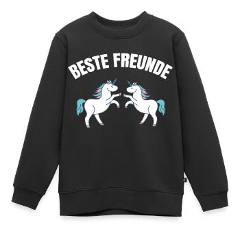 Beste Freunde - Kinder Premium Organic Sweatshirt - Schwarz - Vorne - AI Model Kid Female (0cm)