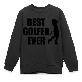 Meilleur golfeur jamais cadeau sport golf trou - Sweat Premium enfant bio - noir - Devant - AI Model Kid Female (0cm)