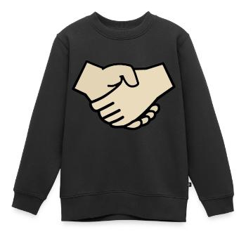 Handshake - Sweat Premium enfant bio - noir - Devant - AI Model Kid Female (0cm)