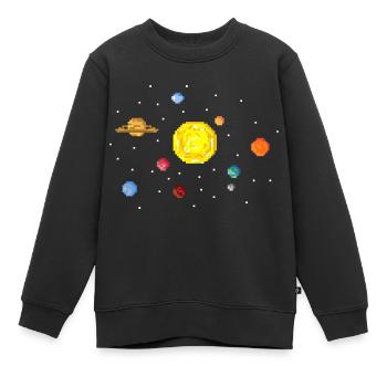 Systeme Solaire - Sweat Premium enfant bio - noir - Devant - AI Model Kid Female (0cm)