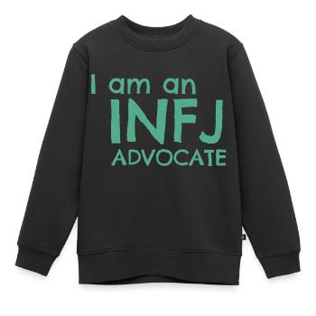 16 Persönlichkeiten - INFJ Advocate - Kinder Premium Organic Sweatshirt - Schwarz - Vorne - AI Model Kid Female (0cm)
