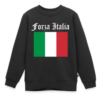 Italie Fans - Sweat Premium enfant bio - noir - Devant - AI Model Kid Female (0cm)