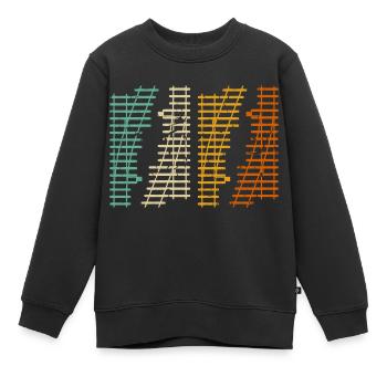 Zug Gleise Schienen Eisenbahn Vintage Modellbahn - Kinder Premium Organic Sweatshirt - Schwarz - Vorne - AI Model Kid Female (0cm)