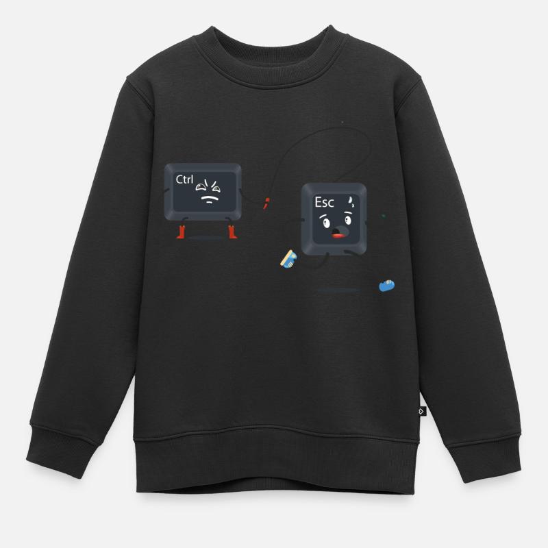 Ctrl Esc - Sweat Premium enfant bio - noir