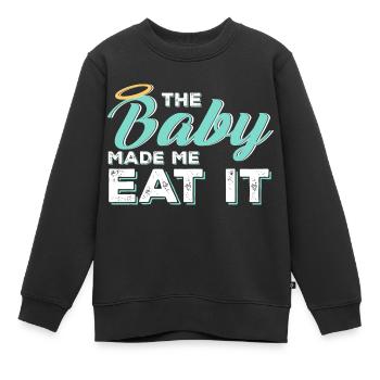 Femme enceinte alimentation - Sweat Premium enfant bio - noir - Devant - AI Model Kid Female (0cm)