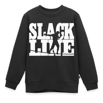 slackline - Sweat Premium enfant bio - noir - Devant - AI Model Kid Female (0cm)