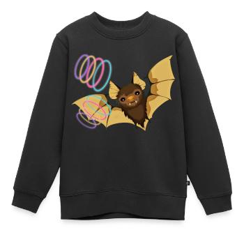 La chauve-souris - Sweat Premium enfant bio - noir - Devant - AI Model Kid Female (0cm)