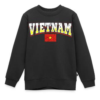Vietnam - Sweat Premium enfant bio - noir - Devant - AI Model Kid Female (0cm)