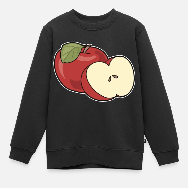 Apfel - Kinder Premium Organic Sweatshirt - Schwarz