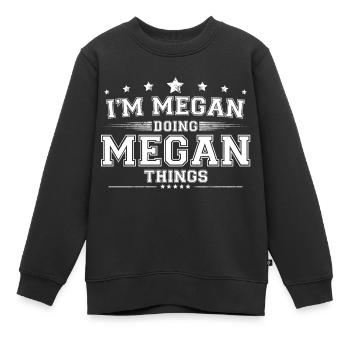 Megan - Kids Premium Organic Sweatshirt - black - Front - AI Model Kid Female (0cm)