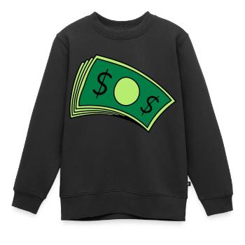 Geld Haufen Scheine - Kinder Premium Organic Sweatshirt - Schwarz - Vorne - AI Model Kid Female (0cm)