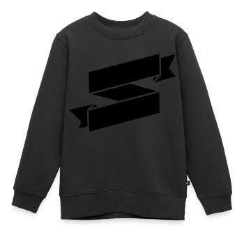 Schwarzer Ribbon Banner - Kinder Premium Organic Sweatshirt - Schwarz - Vorne - AI Model Kid Female (0cm)