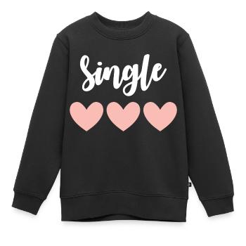 Célibataire - Sweat Premium enfant bio - noir - Devant - AI Model Kid Female (0cm)
