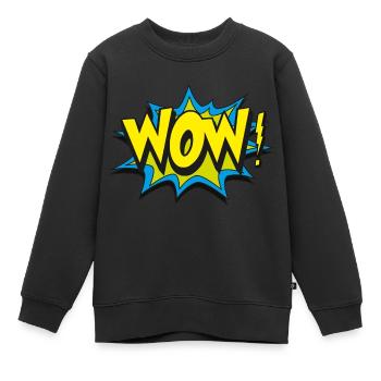 wow - Kinder Premium Organic Sweatshirt - Schwarz - Vorne - AI Model Kid Female (0cm)