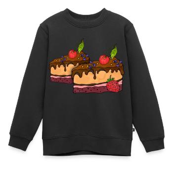 Gâteau - Sweat Premium enfant bio - noir - Devant - AI Model Kid Female (0cm)