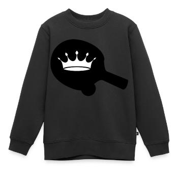 Der Champion Tischtennisschläger und die Krone - Kinder Premium Organic Sweatshirt - Schwarz - Vorne - AI Model Kid Female (0cm)