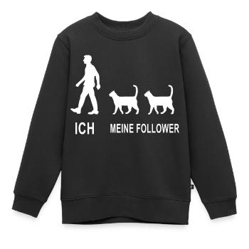Ich Meine Follower Katze Katzenfreund - Kinder Premium Organic Sweatshirt - Schwarz - Vorne - AI Model Kid Female (0cm)