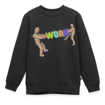 Work Arbeit Worker Arbeiter Beruf - Kinder Premium Organic Sweatshirt - Schwarz - Vorne - AI Model Kid Female (0cm)