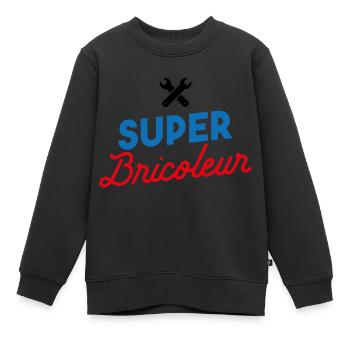 Super Bricoleur - Sweat Premium enfant bio - noir - Devant - AI Model Kid Female (0cm)