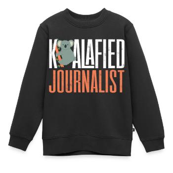 Journalist Journalism Koalafied Journalist - Kinder Premium Organic Sweatshirt - Schwarz - Vorne - AI Model Kid Female (0cm)