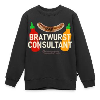 Grillspruch Bratwurst Consultant - Kinder Premium Organic Sweatshirt - Schwarz - Vorne - AI Model Kid Female (0cm)