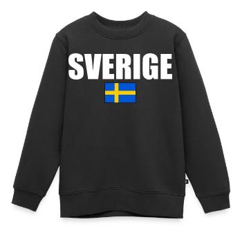 Sverige - Kinder Premium Organic Sweatshirt - Schwarz - Vorne - AI Model Kid Female (0cm)