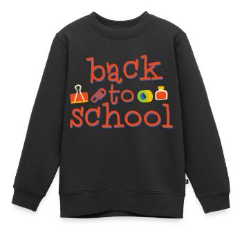 Back to school 7 - Sweat Premium enfant bio - noir - Devant - AI Model Kid Female (0cm)