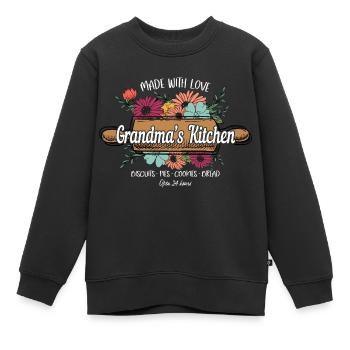 Boulangerie Baker Boulangerie Boulangerie Gâteau de confiserie - Sweat Premium enfant bio - noir - Devant - AI Model Kid Female (0cm)
