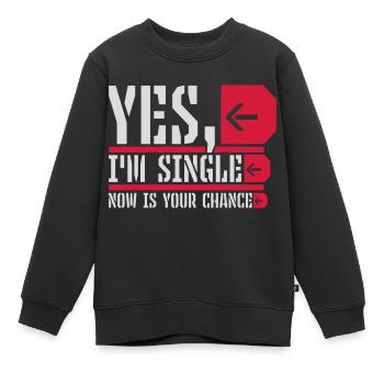 célibataire maintenant votre chance - Sweat Premium enfant bio - noir - Devant - AI Model Kid Female (0cm)