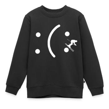 sourire de ski - Sweat Premium enfant bio - noir - Devant - AI Model Kid Female (0cm)