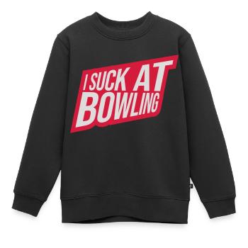 I suck at bowling - Kinder Premium Organic Sweatshirt - Schwarz - Vorne - AI Model Kid Female (0cm)