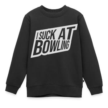 I suck at bowling - Kinder Premium Organic Sweatshirt - Schwarz - Vorne - AI Model Kid Female (0cm)
