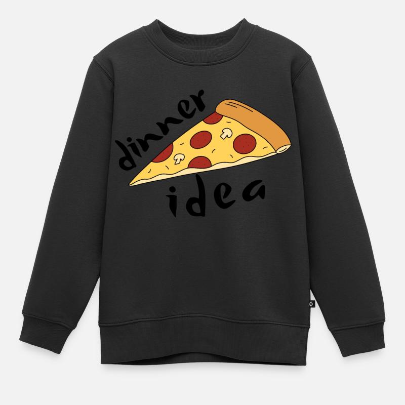 Dinner Ideas Easy - Pizza Lover Funny - Kinder Premium Organic Sweatshirt - Schwarz