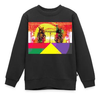 Patrimoine industriel de la Ruhr, aciéries - Sweat Premium enfant bio - noir - Devant - AI Model Kid Female (0cm)