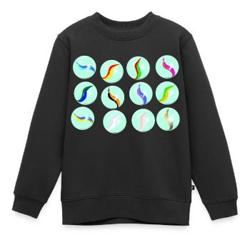 Sammlung Glasmarmor - Kinder Premium Organic Sweatshirt - Schwarz - Vorne - AI Model Kid Female (0cm)