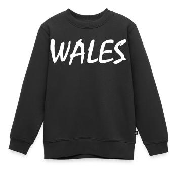 Wales - Kinder Premium Organic Sweatshirt - Schwarz - Vorne - AI Model Kid Female (0cm)