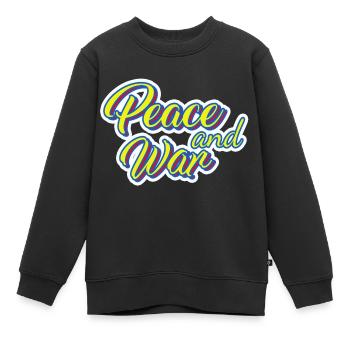 PEACE - Kinder Premium Organic Sweatshirt - Schwarz - Vorne - AI Model Kid Female (0cm)
