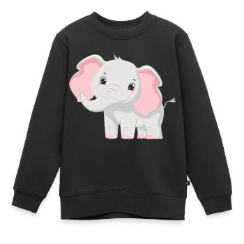 Elefant Familie Mutter Baby T-Shirt - Kinder Premium Organic Sweatshirt - Schwarz - Vorne - AI Model Kid Female (0cm)