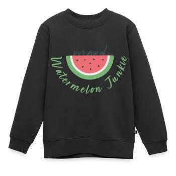 Wassermelonen Junkie - Kinder Premium Organic Sweatshirt - Schwarz - Vorne - AI Model Kid Female (0cm)
