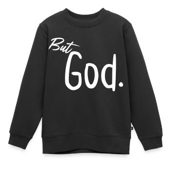 Mais Dieu - Sweat Premium enfant bio - noir - Devant - AI Model Kid Female (0cm)
