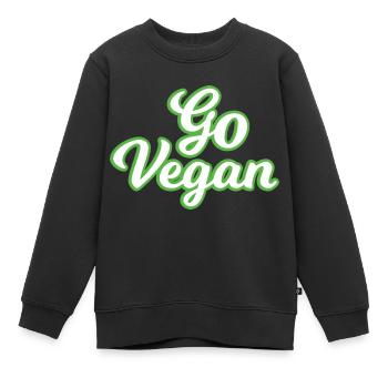 Vegan Veggie - Kids Premium Organic Sweatshirt - black - Front - AI Model Kid Female (0cm)
