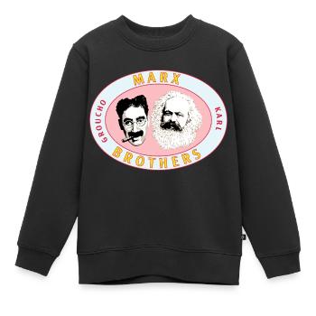 Marx Brothers - Karl & Groucho - Sweat Premium enfant bio - noir - Devant - AI Model Kid Female (0cm)