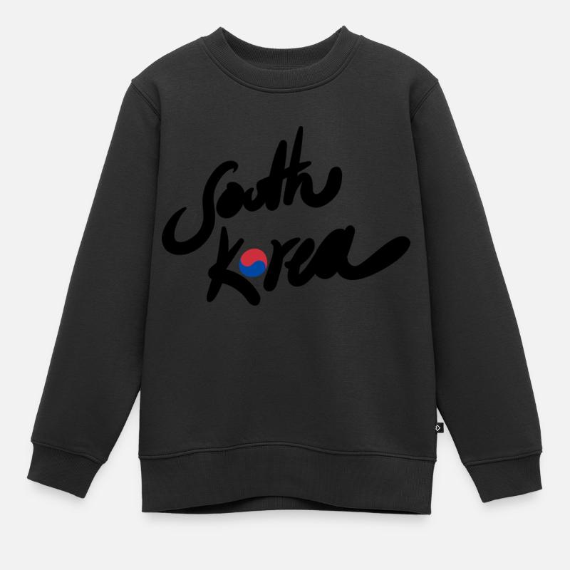 Corée du Sud - Sweat Premium enfant bio - noir