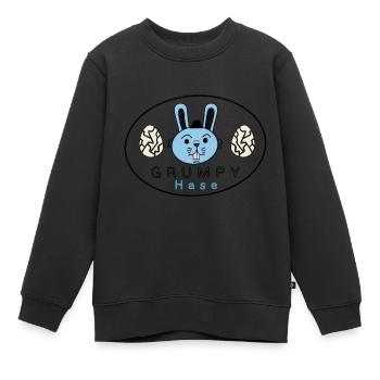 Grumpy Hase - Kinder Premium Organic Sweatshirt - Schwarz - Vorne - AI Model Kid Female (0cm)