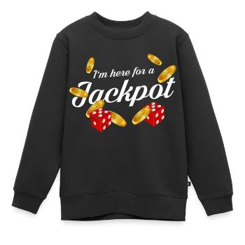 Je suis ici pour un jackpot | Casino - Sweat Premium enfant bio - noir - Devant - AI Model Kid Female (0cm)